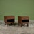 Pair of mahogany nightstands by John Keal for Brown Saltman, c.1950s, USA. This minimal design features an upper drawer...