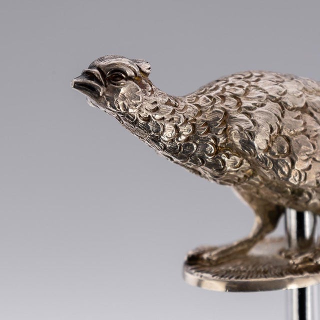 1990s 20th Century Silver Corkscrew in the Shape of Pheasant, England, 1991 For Sale - Image 5 of 15