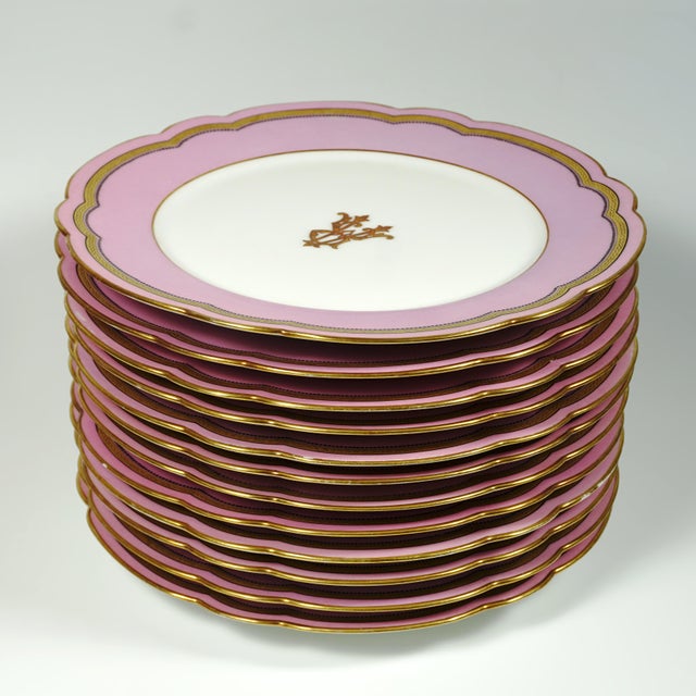 Antique French Old Paris Porcelain Pompadour Pink 15 Piece Dessert Service For Sale - Image 10 of 11