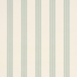 Sample - Schumacher Chatham Stripe Wallcovering In Celadon For Sale