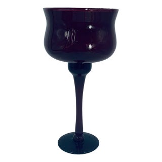 Large Vintage Decorative Glass Goblet, 1965 For Sale