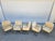 A set of five chrome and yellow crushed velvet upholstered dining armchairs by Comfort Designs and attributed to Adrian...