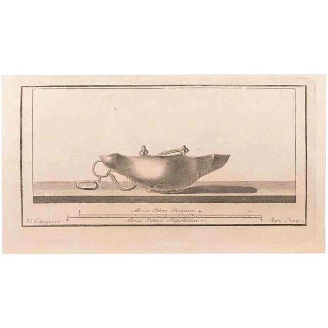 Oil lamp to hang is an etching realized by vincenzo campana (1730-1806). The etching belongs to the print suite...