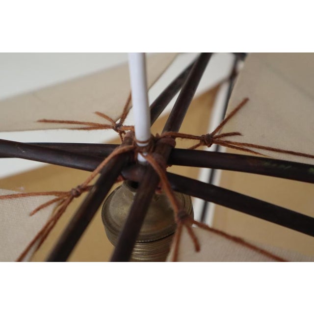 Mid-Century Modern Architectural Ceiling Light in Bamboo and Textile, 1970s For Sale - Image 15 of 16