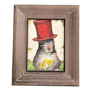Contemporary Original Stephen Heigh “Mr.George” &The Red Hat Painting Framed For Sale