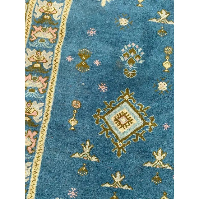 Very beautiful mid century Tunisian rug with geometric design and nice colors, entirely hand knotted with wool velvet on...