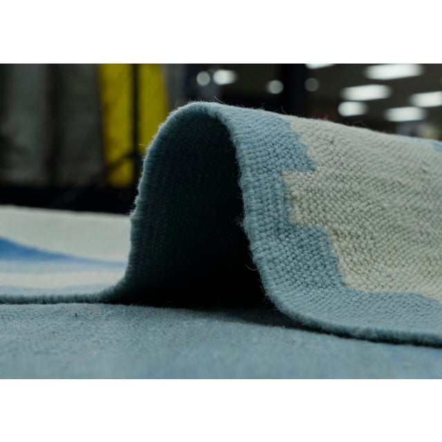 Blue Turkish Kilim Oriental Handmade Flatweave 9'3" x 12'4" #18156 For Sale - Image 8 of 8
