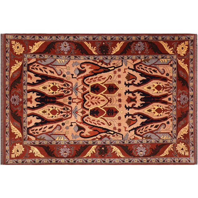 Bohemian Kargahi 1980's Tan/Red Wool Rug - 6'9'' X 9'3'' For Sale - Image 10 of 10