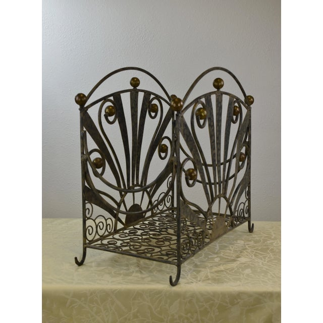 2000 - 2009 2000s Hand-Forged Indoor Wrought Iron Firewood Storage For Sale - Image 5 of 9