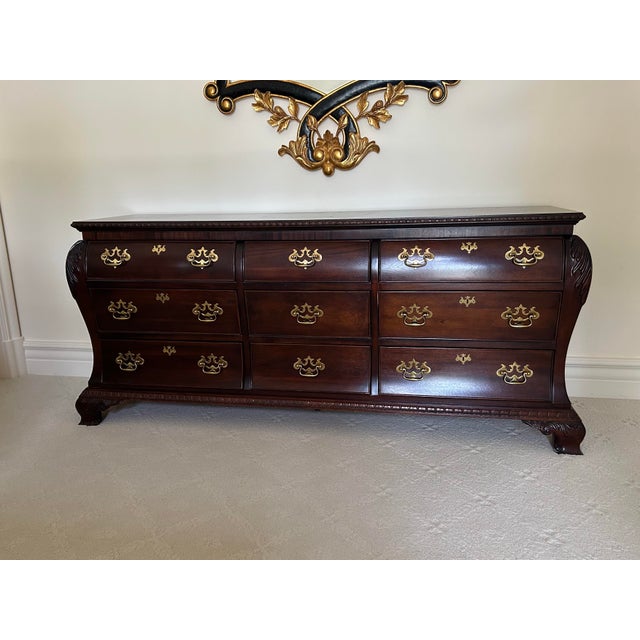 Century Furniture Late 20th Century Century Bombe Style 9 Drawer Dresser For Sale - Image 4 of 8