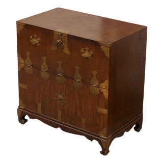 Mid 20th Century Korean Brass-Mounted Hardwood Bandaji Chest For Sale