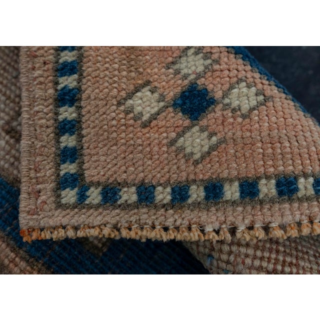 Navy Blue Turkish Mini Rug Oriental Hand Knotted Vintage Rug 1'10" x 2'5" #20619 For Sale - Image 8 of 8