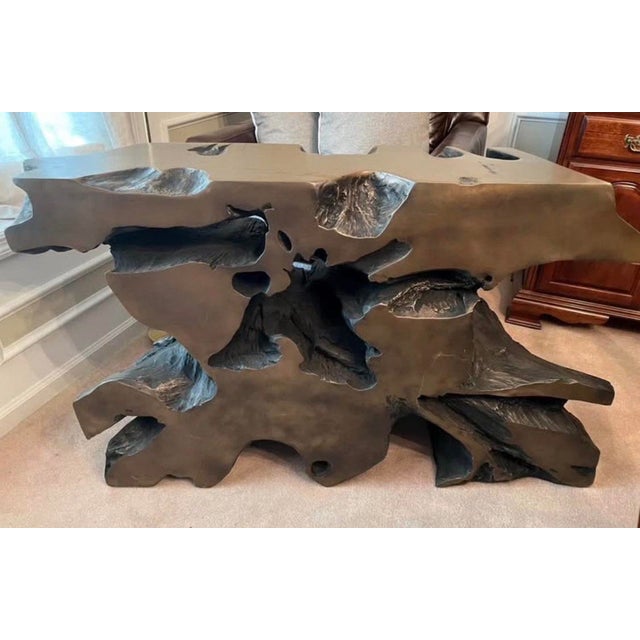 Restoration Hardware Cast Cambium Bronzed Tree Console Table 48” For Sale - Image 6 of 9