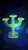 Glass Uranium Glass Triple Candleholder by Oscar De La Renta, 1980s For Sale - Image 7 of 7