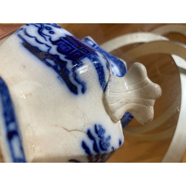 Flow Blue Sugar Jar Mid 19th Century For Sale - Image 14 of 14