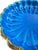 Blue Vintage Italian Blue Crackle Glaze & Gilt Scalloped Ceramic Bowl For Sale - Image 8 of 11