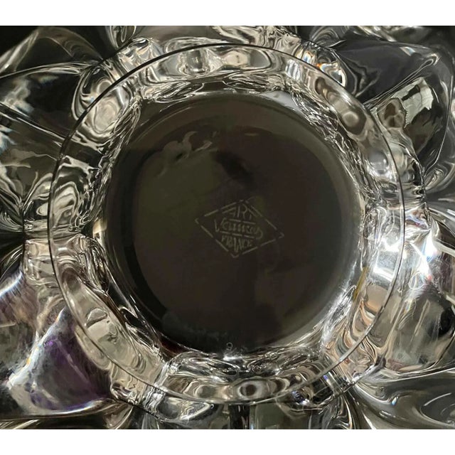Vintage French crystal bowl produced by Art Vannes featuring a sculptural "splash" or floral shape design. Made from...