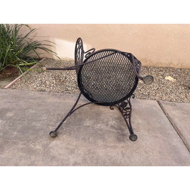1940s Vintage Woodard Chantilly Rose Wrought Iron Parlor Dining Chair For Sale - Image 5 of 8