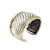 Modern David Yurman 18k Yellow Gold Silver Two-Tone Sculpted Cable Cuff Bangle Bracelet For Sale - Image 3 of 8