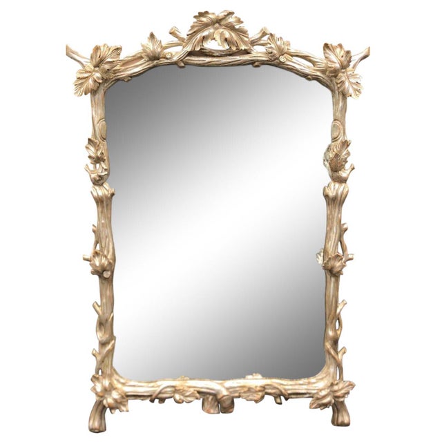 William Switzer Huge Charles Pollock for William Switzer Carved Silver-Leaf Designer Mirror For Sale - Image 4 of 5