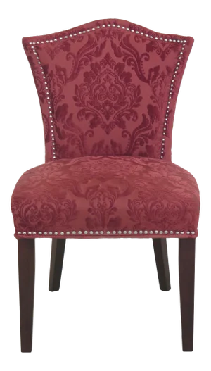 Art Deco Style Damask Print Upholstered Side Chair