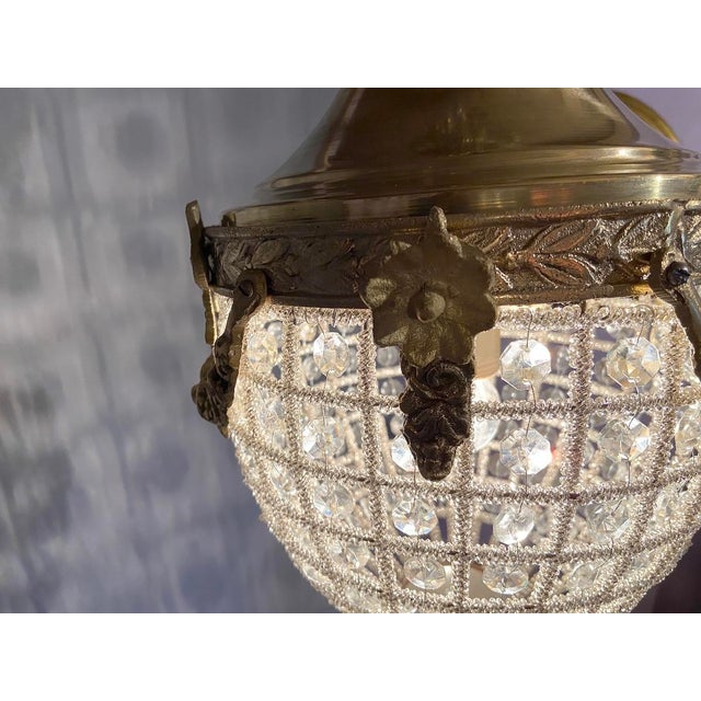 Late 20th Century French Louis XVI Bronze Chandelier Lantern Late 20th C For Sale - Image 5 of 12