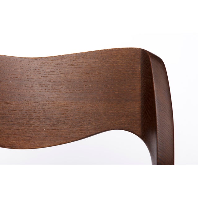 Brown Mid-Century Danish Model 71 Chair in Dark Oak and Cord by Niels Otto (N. O.) Møller for J.L. Møllers, 1960s For Sale - Image 8 of 10