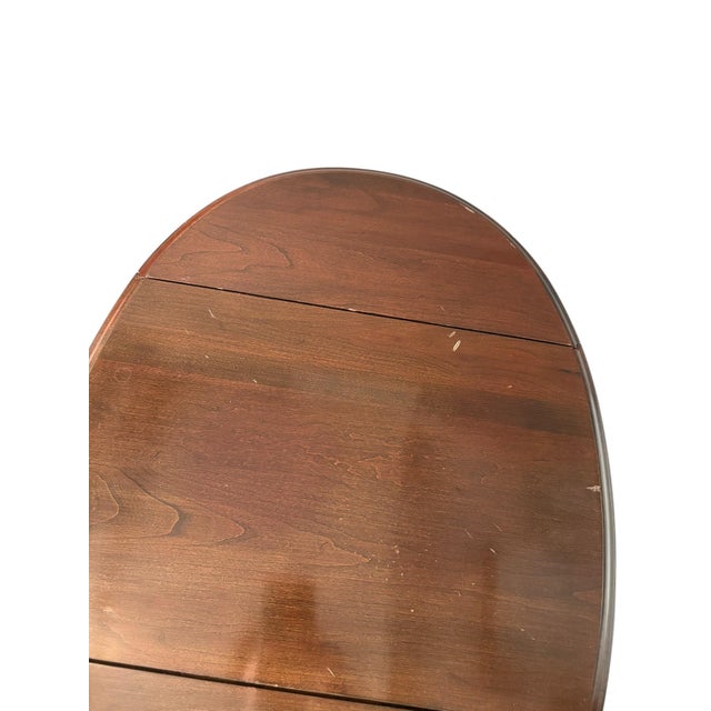 Ethan Allen Georgian Court Oval Drop Leaf Side Table For Sale - Image 10 of 12