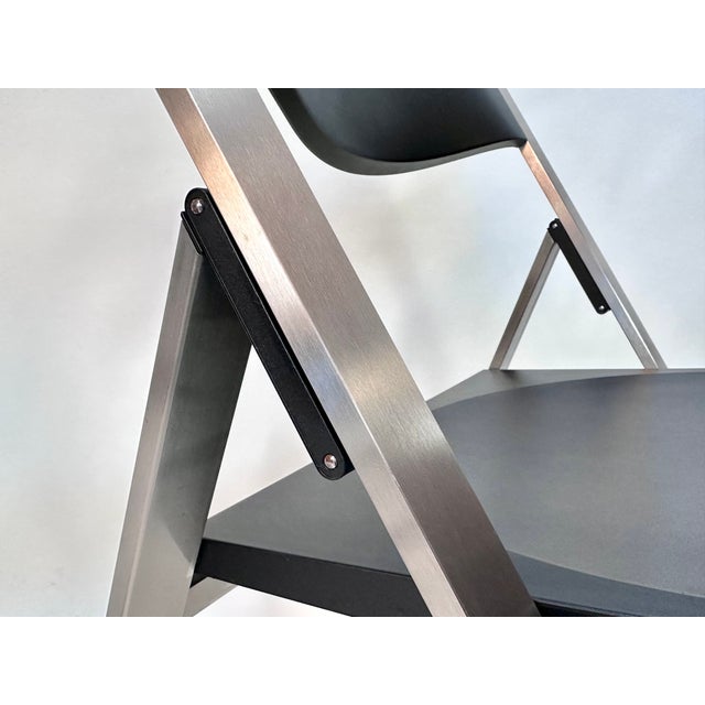 Model P08 Folding Chairs in Stainless Steel and Nylon by Justus Kolberg for Tecno, Italy, 1991, Set of 2 For Sale - Image 11 of 15