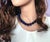 The length of the necklace is 18.5 inches (47 cm). The size of the smooth round beads is 14 mm. The lapis lazuli beads are...