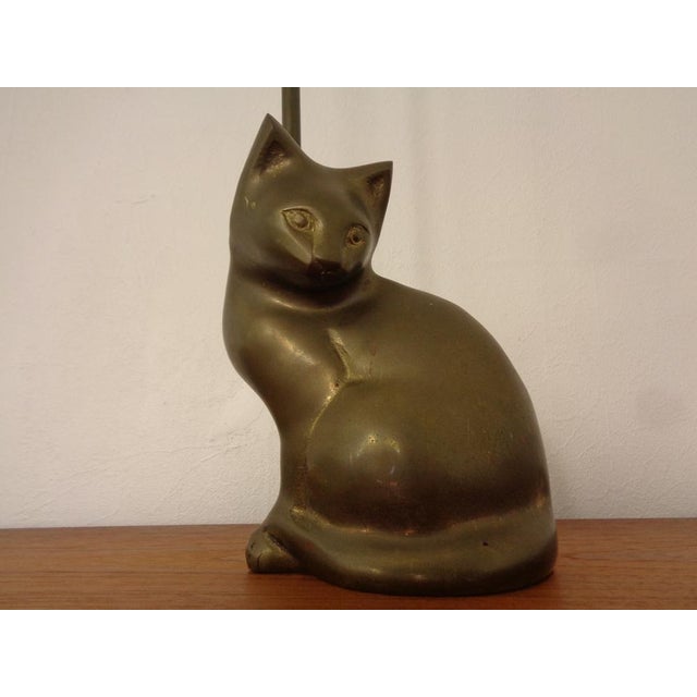 Large Cat Brass Door Stopper, 1960s For Sale - Image 4 of 18