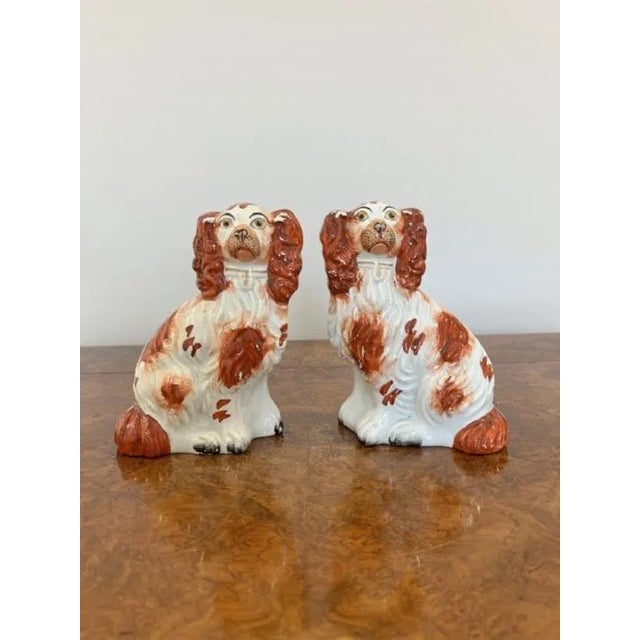 Late 19th Century Antique Victorian Seated Spaniels Figurine, 1880, Set of 2 For Sale - Image 5 of 5