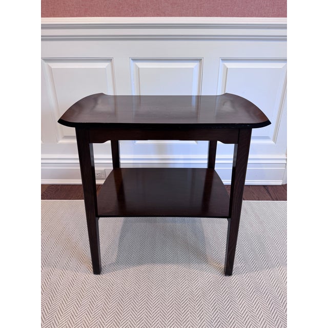 Wood Mid 20th Century Two-Tier Walnut Side or Serving Table For Sale - Image 7 of 14