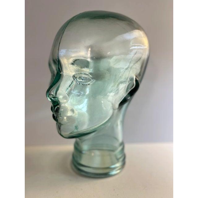 Glass Vintage Green Glass Mannequin Head For Sale - Image 7 of 7