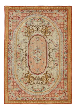 Keivan Woven Arts, I-0201, Early 20th Century Antique English Needlepoint Rug - 5′9″ × 9′1″
