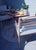 Panarea Armchair in Gelato and Navy Upholstery by Ceraudo For Sale - Image 5 of 9