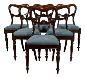 2nd Part 19th Century English Mahogany Chairs, England, Set of 6