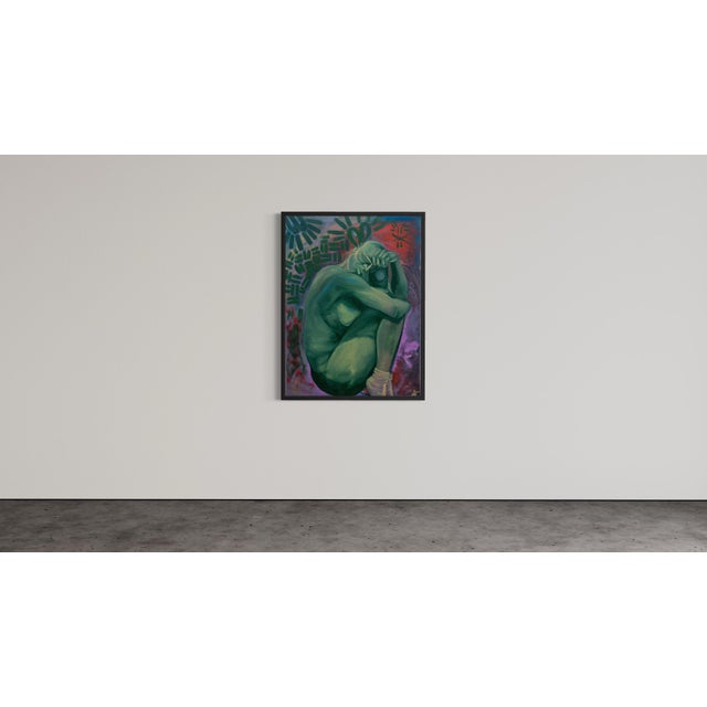 "Pause", Oil on Canvas Painting by Seromo Okoro For Sale - Image 4 of 4