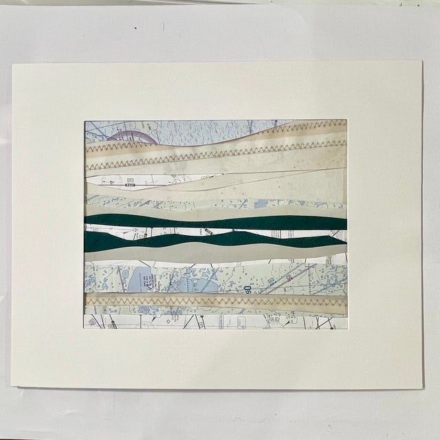 Contemporary Contemporary Semi-Abstract​ Mixed Media Nautical Sailcloth Landscape​ - By JJ-Hogan | Process of Discovery, Framed For Sale - Image 3 of 10
