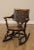 High Quality American Made Solid Oak Rocking Chair with Carved Drunken Monk Pub Scene Backrest