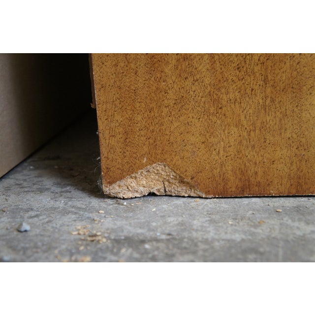 Brown Vintage Broyhill Coastal Boho Chic Faux Bamboo Walnut China Display Cabinet 79" For Sale - Image 8 of 12