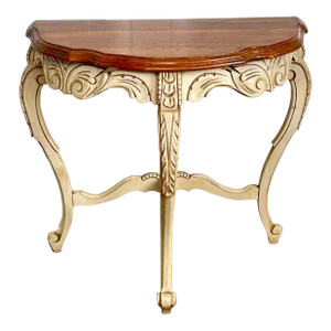 Mid 20th Century Louis XV Style Demilune Console Table