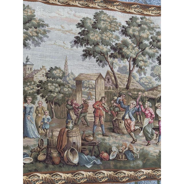 Vintage French Jacquard Tapestry, 1970s For Sale - Image 12 of 18