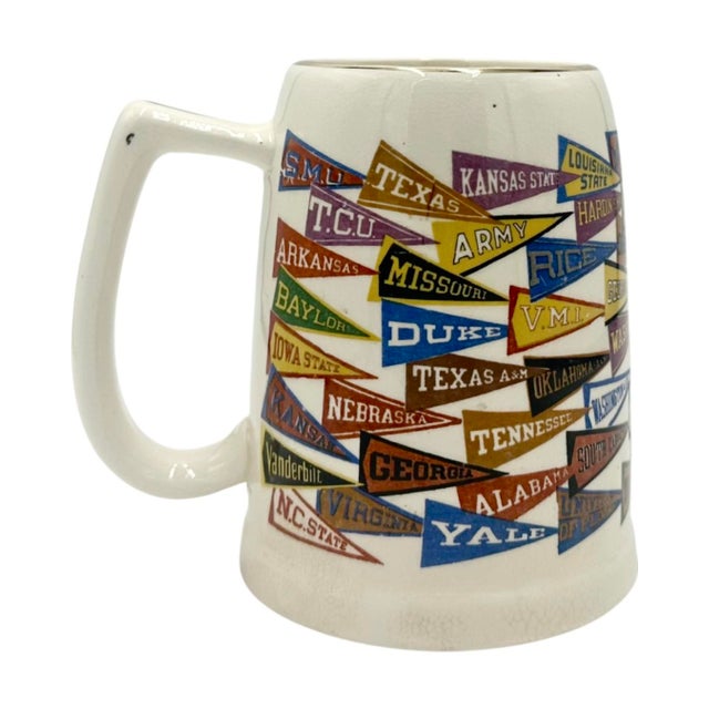 Vintage College University Pennants Ceramic Stein Mug For Sale - Image 4 of 11