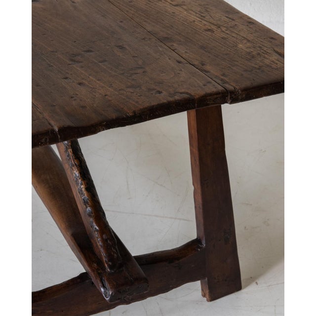 Spanish Poplar Trestle Table For Sale - Image 11 of 14