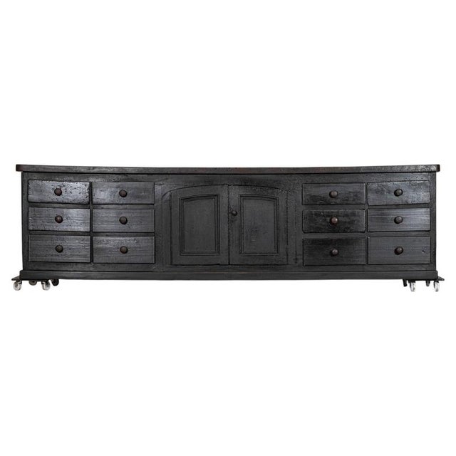 19th Century English Country House Elm and Pine Kitchen Scullery Island, 1850 For Sale - Image 17 of 17