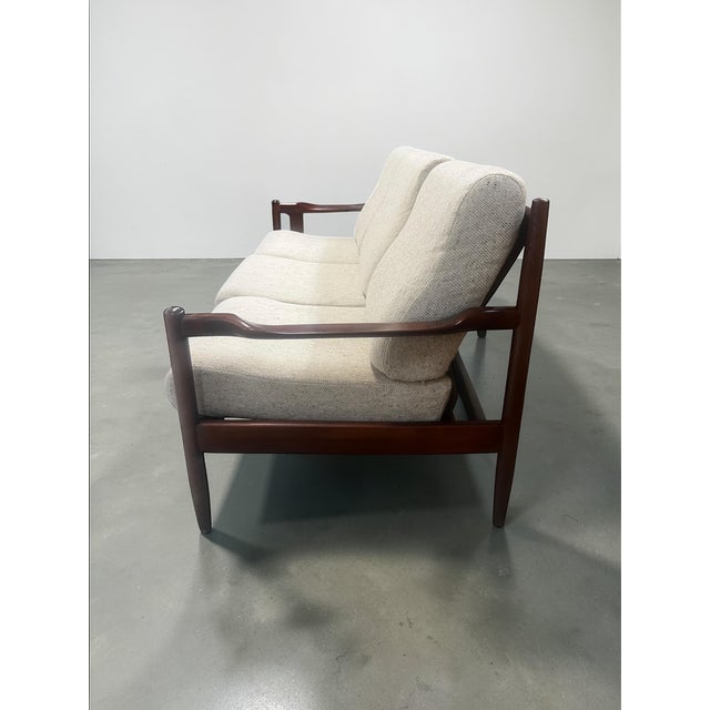 Wood Sculptural Danish Sofa in the style of Arne Vodder & Grete Jalk, Denmark, 1960s For Sale - Image 7 of 15