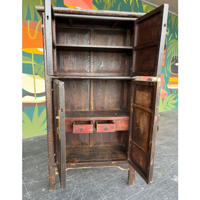 Vintage Asian Lacquered Scholar Cabinet For Sale - Image 16 of 17