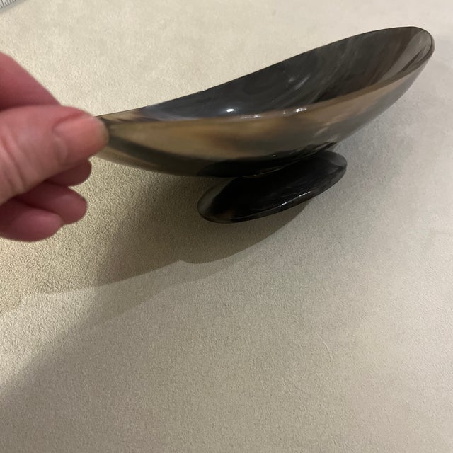 1980s 1980s G. Lorenzi Milano Hand Carved Horn Trinket Tray For Sale - Image 5 of 5