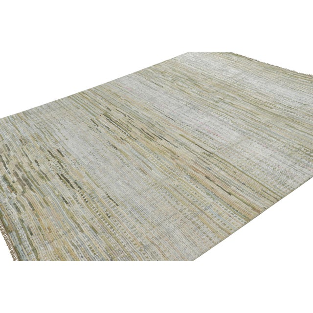 Rug & Kilim Rug & Kilim’s Contemporary Rug With Polychromatic Stripes and Geometric Patterns For Sale - Image 4 of 8